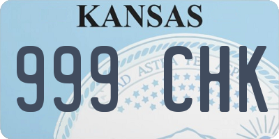 KS license plate 999CHK