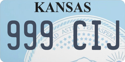 KS license plate 999CIJ
