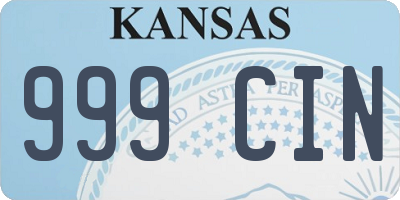 KS license plate 999CIN