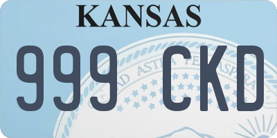 KS license plate 999CKD