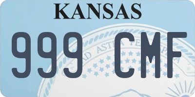 KS license plate 999CMF