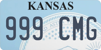 KS license plate 999CMG
