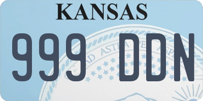 KS license plate 999DDN