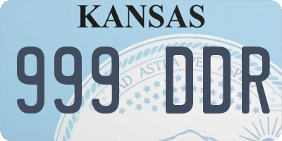 KS license plate 999DDR