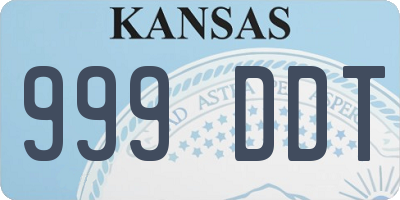 KS license plate 999DDT