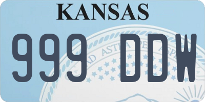 KS license plate 999DDW