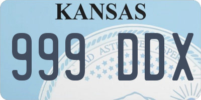KS license plate 999DDX