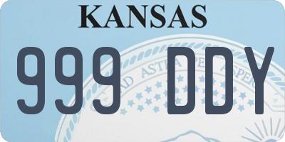KS license plate 999DDY