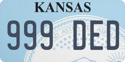 KS license plate 999DED