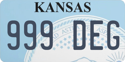 KS license plate 999DEG