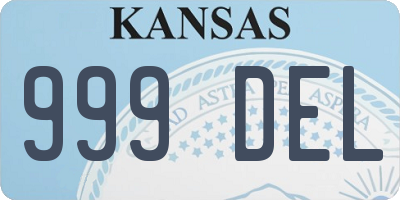 KS license plate 999DEL