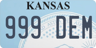KS license plate 999DEM