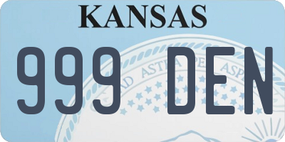 KS license plate 999DEN