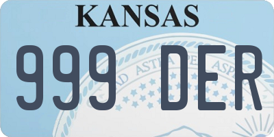 KS license plate 999DER