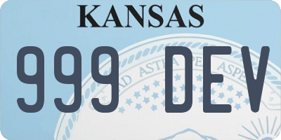 KS license plate 999DEV