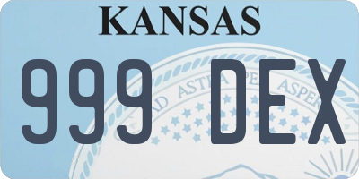 KS license plate 999DEX