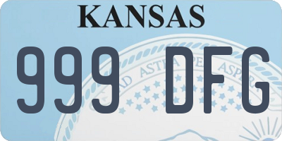 KS license plate 999DFG