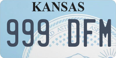KS license plate 999DFM