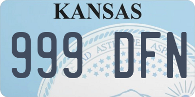 KS license plate 999DFN