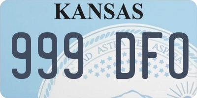 KS license plate 999DFO