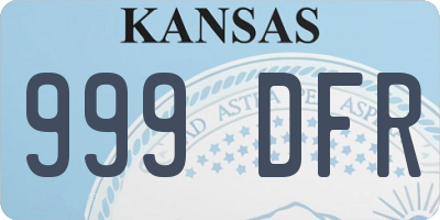 KS license plate 999DFR
