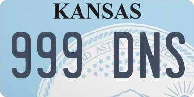 KS license plate 999DNS