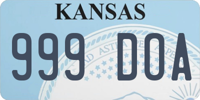 KS license plate 999DOA