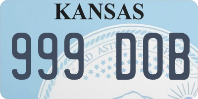 KS license plate 999DOB