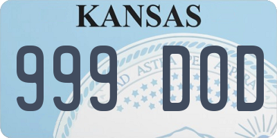 KS license plate 999DOD