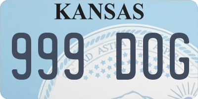 KS license plate 999DOG