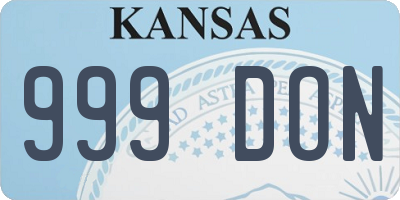KS license plate 999DON