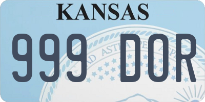 KS license plate 999DOR