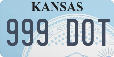KS license plate 999DOT