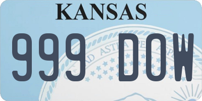 KS license plate 999DOW