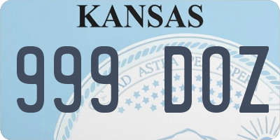 KS license plate 999DOZ