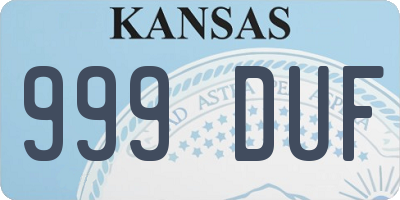 KS license plate 999DUF