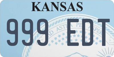 KS license plate 999EDT