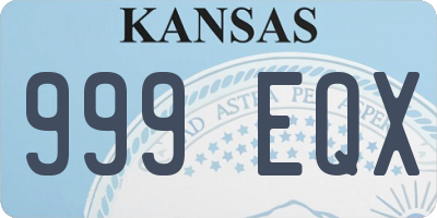 KS license plate 999EQX