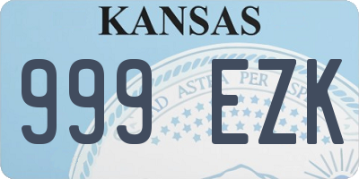 KS license plate 999EZK