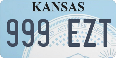 KS license plate 999EZT
