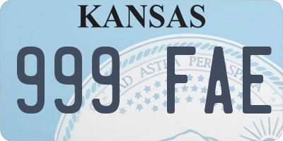 KS license plate 999FAE