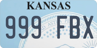 KS license plate 999FBX