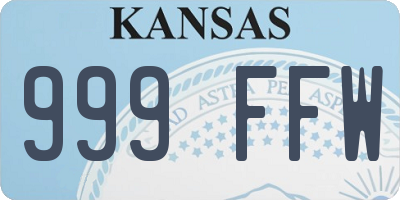 KS license plate 999FFW