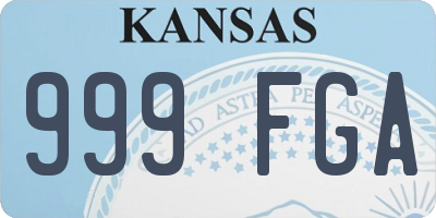 KS license plate 999FGA