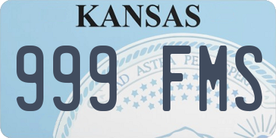 KS license plate 999FMS