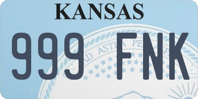KS license plate 999FNK