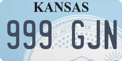 KS license plate 999GJN