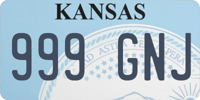 KS license plate 999GNJ