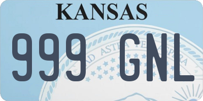 KS license plate 999GNL