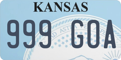 KS license plate 999GOA